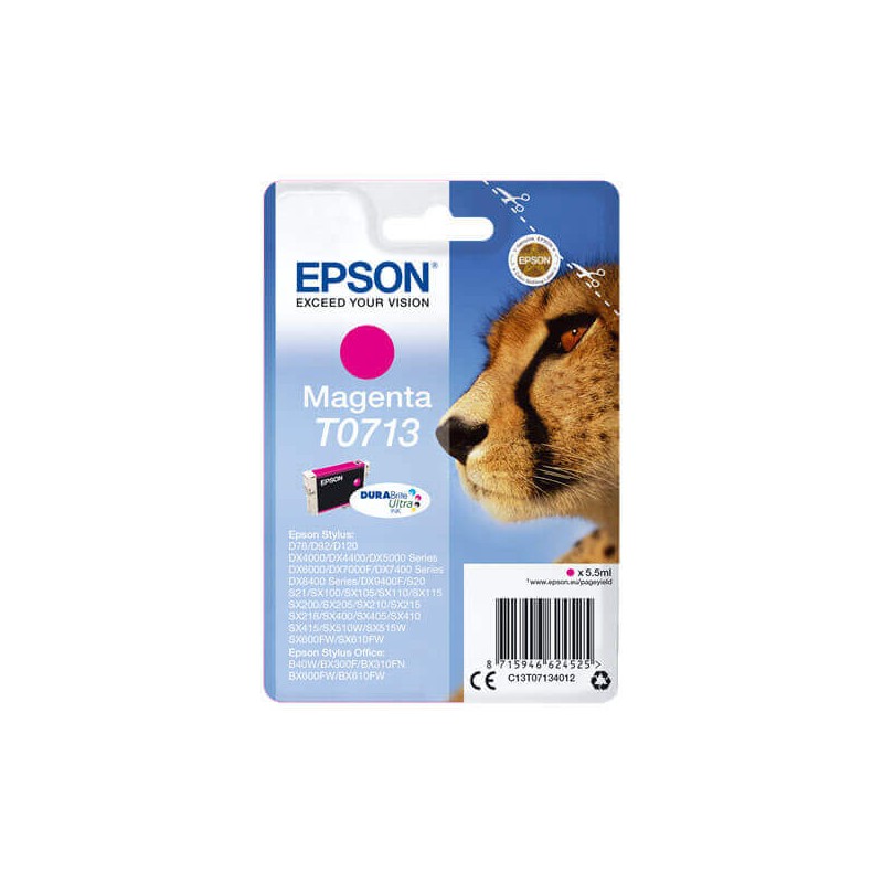 Epson C13T07134012 T0713 Cartuccia Originale M Magenta 5,5ML 250 Pagine