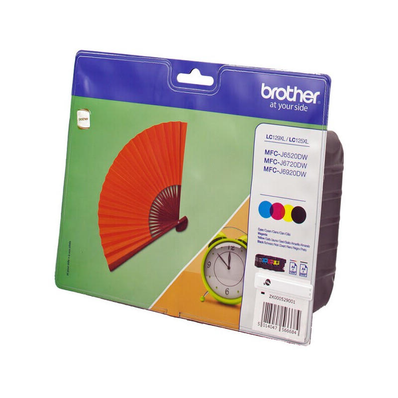 Kit 4 Cartucce Originali Brother LC-129XL 2400 Pagine Bk LC-125XL 1200 Pagine C M Y