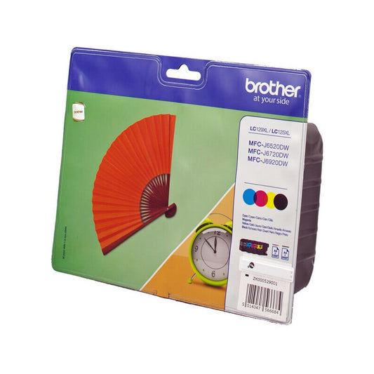Kit 4 Cartucce Originali Brother LC-129XL 2400 Pagine Bk LC-125XL 1200 Pagine C M Y