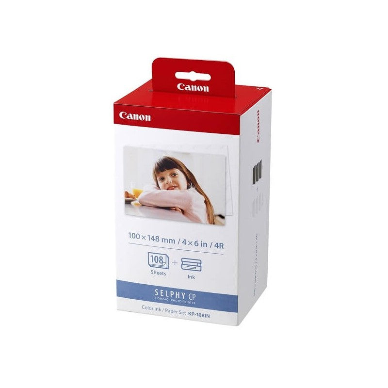 Canon KP-108IN 108 Kit Inchiostro + Carta Fotografica Originale Fogli 100x148mm