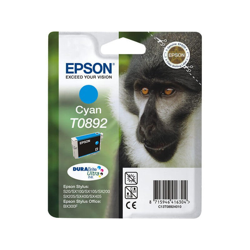 Epson C13T08924011 T0892 Cartuccia Originale C Ciano 3,5ML 170 Pagine