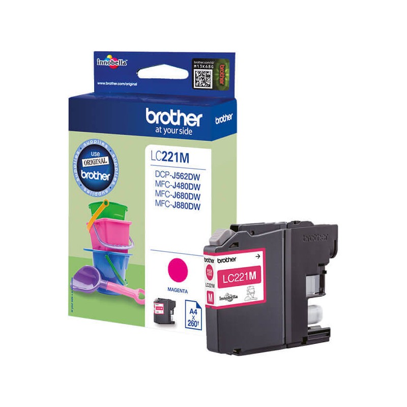 Cartuccia Originale Brother LC221M M Magenta 260 Pagine
