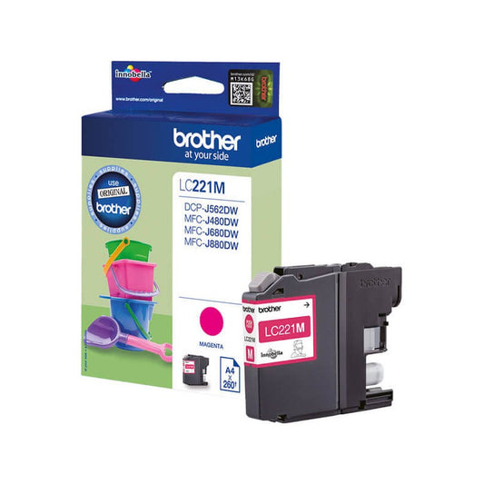 Cartuccia Originale Brother LC221M M Magenta 260 Pagine