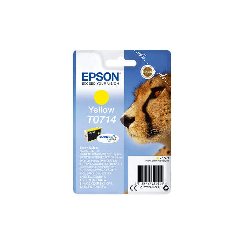Epson C13T07144012 T0714 Cartuccia Originale Y Yellow 5,5ML 415 Pagine