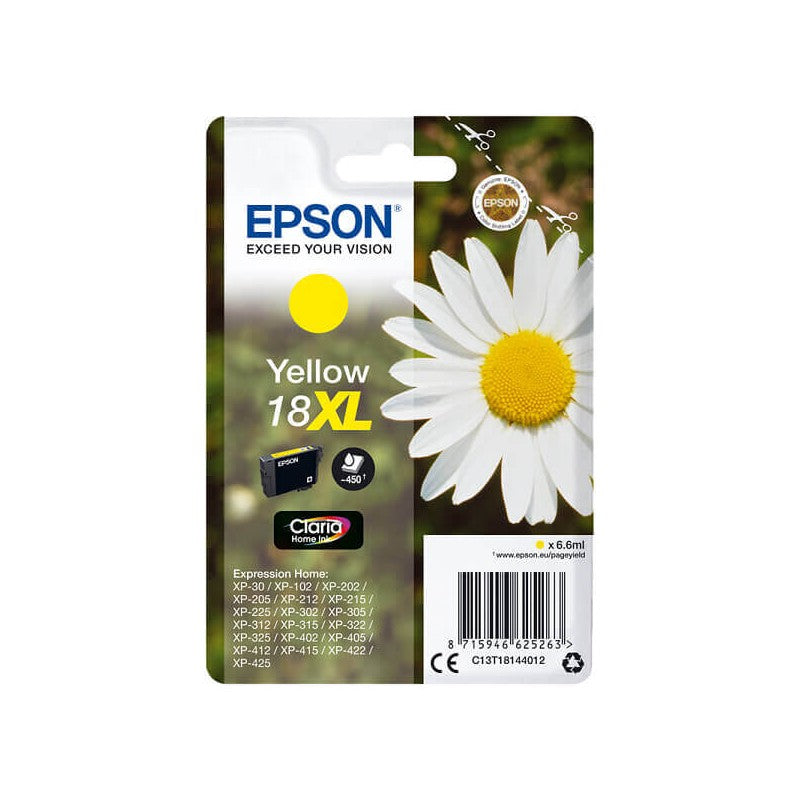 Epson C13T18144012 T1814 18XL Cartuccia Originale Y Yellow 450 Pagine
