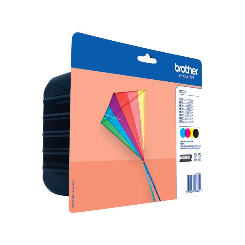 Kit 4 Cartucce Originali Brother LC-223 550 Pagine Bk 550 Pagine C M Y