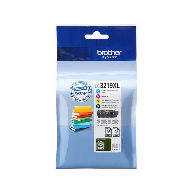 Kit 4 Cartucce Originali Brother LC-3219XL 3000 Pagine Bk 1500 Pagine C M Y