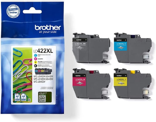 Kit 4 Cartucce Originali Brother LC422X Bk Nero ciano magenta yellow 3000/1500 Pagine