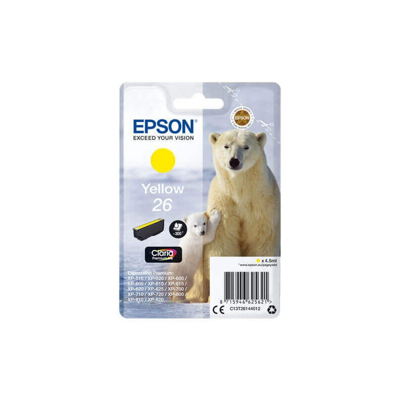Epson C13T26144012 T2614 26 Cartuccia Originale Y Yellow 300 Pagine