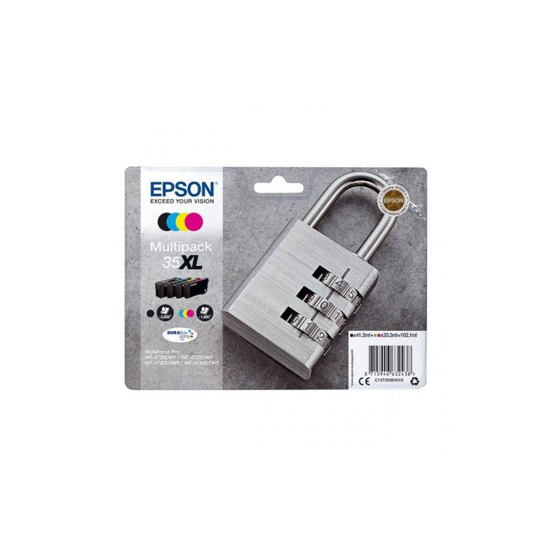 Epson C13T35964010 T3596 35XL Multipack 4 Cartucce Originali Bk Nero C M Y