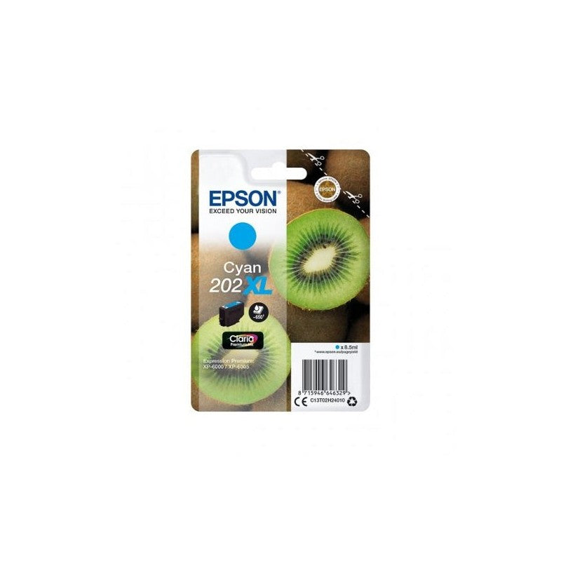 Epson C13T02H2 C13T02H24010 202XL Cartuccia Originale C Ciano 650 Pagine