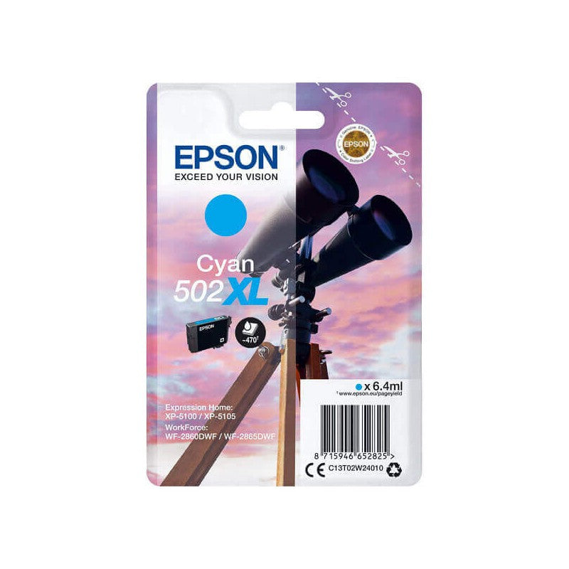 Epson C13T02W24010 502XL Cartuccia Originale C Ciano 470 Pagine