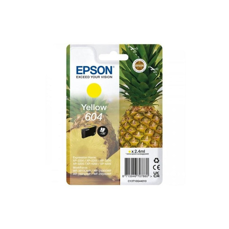 Epson C13T10G44010 604 Cartuccia Originale Y Yellow 130 Pagine