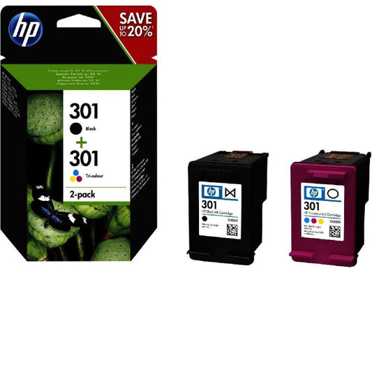 HP 301 N9J72AE Multipack 2 Cartucce Originali Bk Colore