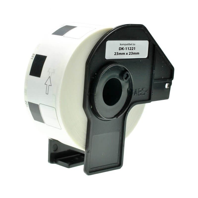 Brother DK-11221 1000 Etichette Adesive in Carta Compatibili mm 23X23 Con Supporto In Plastica