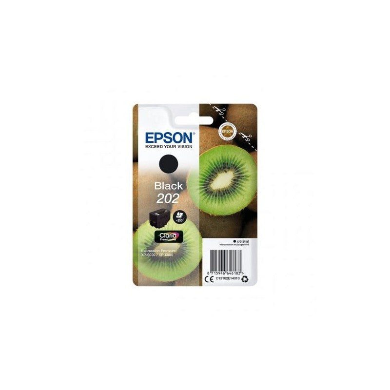 Epson C13T02E1 C13T02E14010 202 Cartuccia Originale Bk Nero 250 Pagine