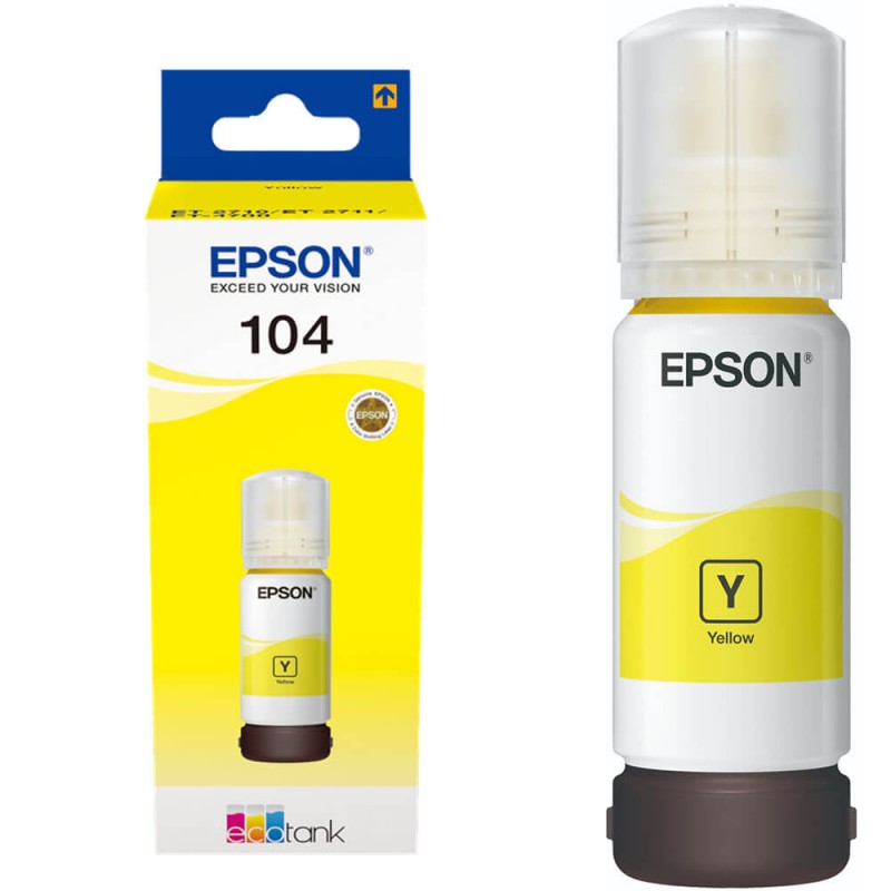 Epson 104 T00P440 C13T00P440 Inchiostro Originale Y Yellow da 65ml