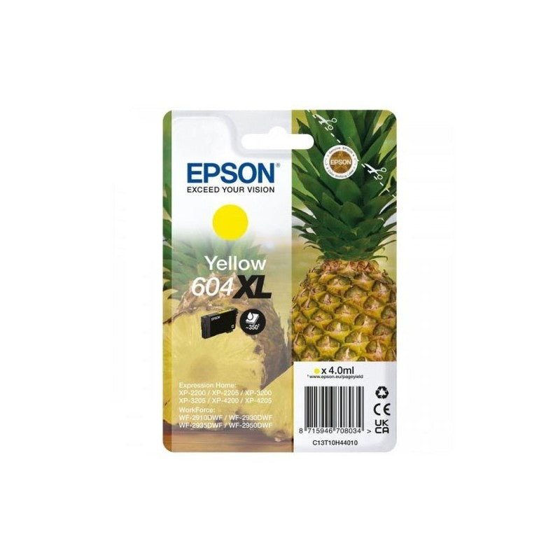 Epson C13T10H44010 604XL Cartuccia Originale Y Yellow 350 Pagine