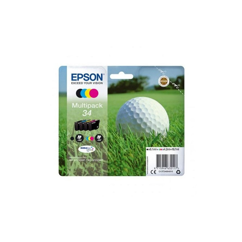 Epson C13T34664010 T3466 34 Multipack 4 Cartucce Originali Bk Nero C M Y