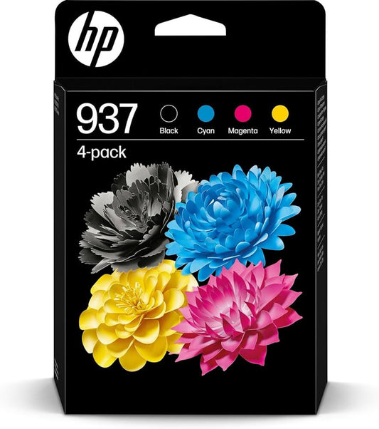 HP 6C400NE 937 kit 4 Cartucce Originali Bk Ciano Magenta Yellow