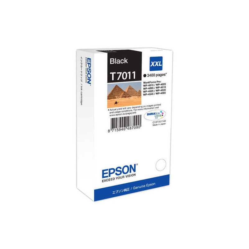 Epson C13T70114010 T7011 XXL Cartuccia Originale Bk Nero 3400 Pagine