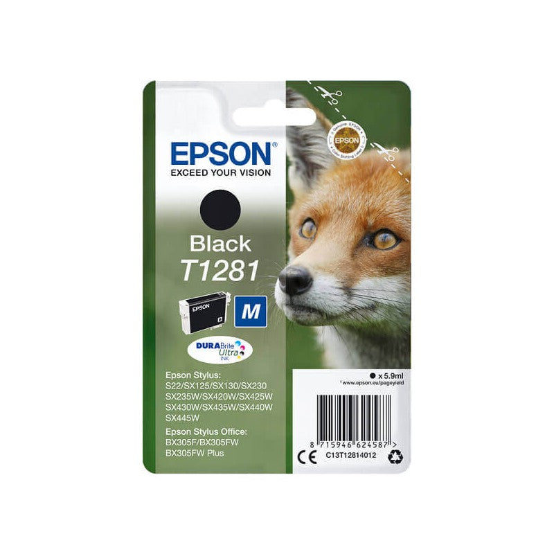 Epson C13T12814012 T1281 Cartuccia Originale Bk Nero 5,9ML 170 Pagine