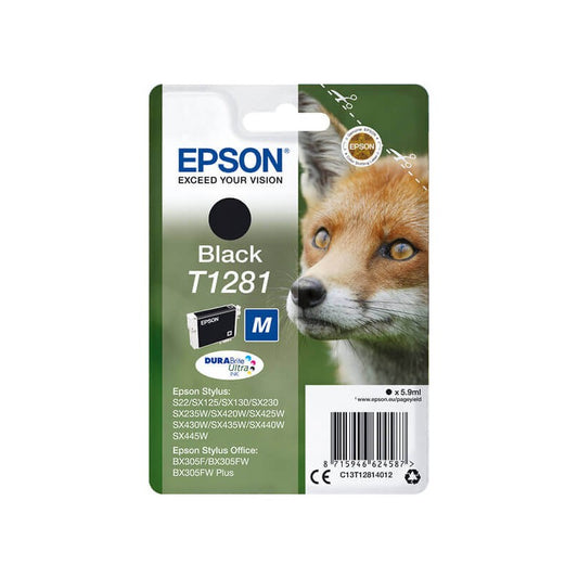 Epson C13T12814012 T1281 Cartuccia Originale Bk Nero 5,9ML 170 Pagine