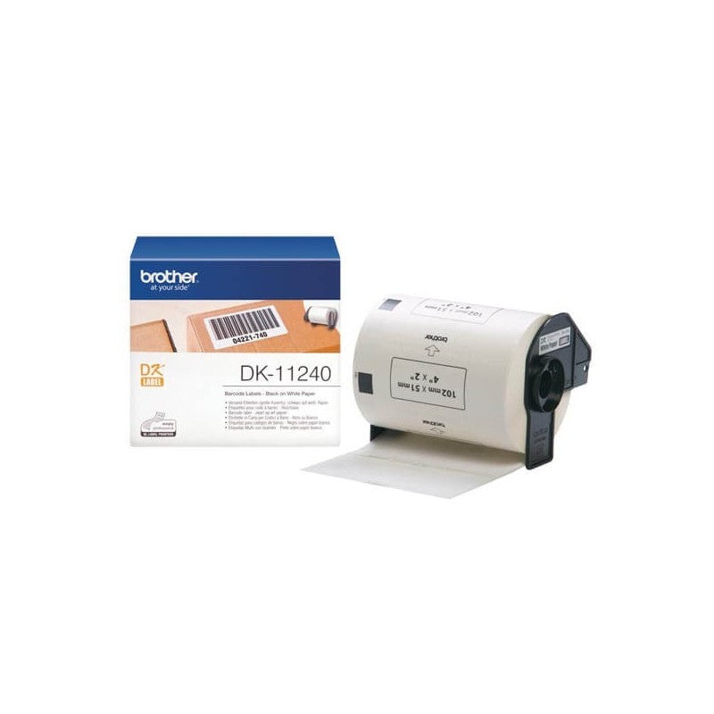 Brother DK-11240 Rotolo da 600 Etichette in Carta Originali 102mm x 51mm Nero su Bianco