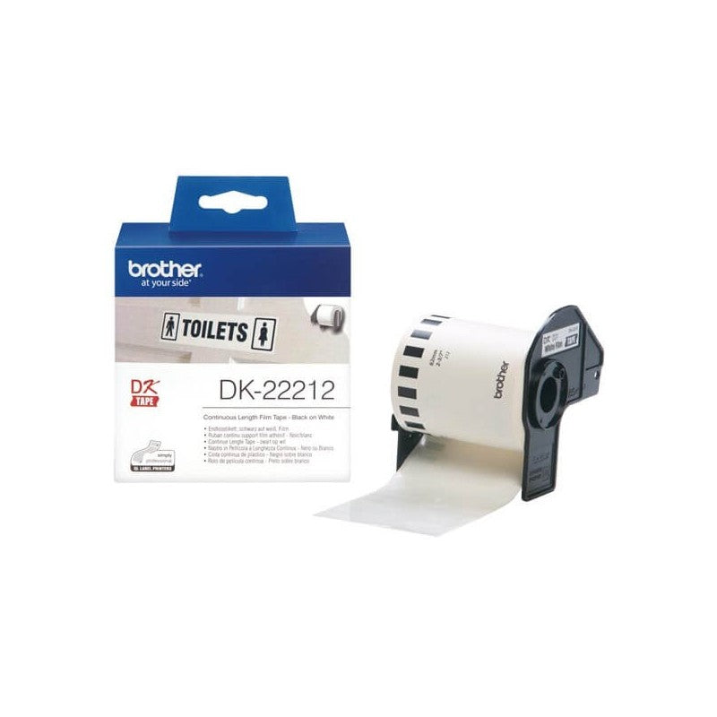 Brother DK-22212 Rotolo di etichette in Carta Originale 62mm x 15,24m Nero Bianco