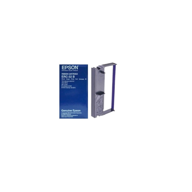 Epson C43S015371 S015371 15371 ERC32B ERC-32 Nastro originale Bk Nero