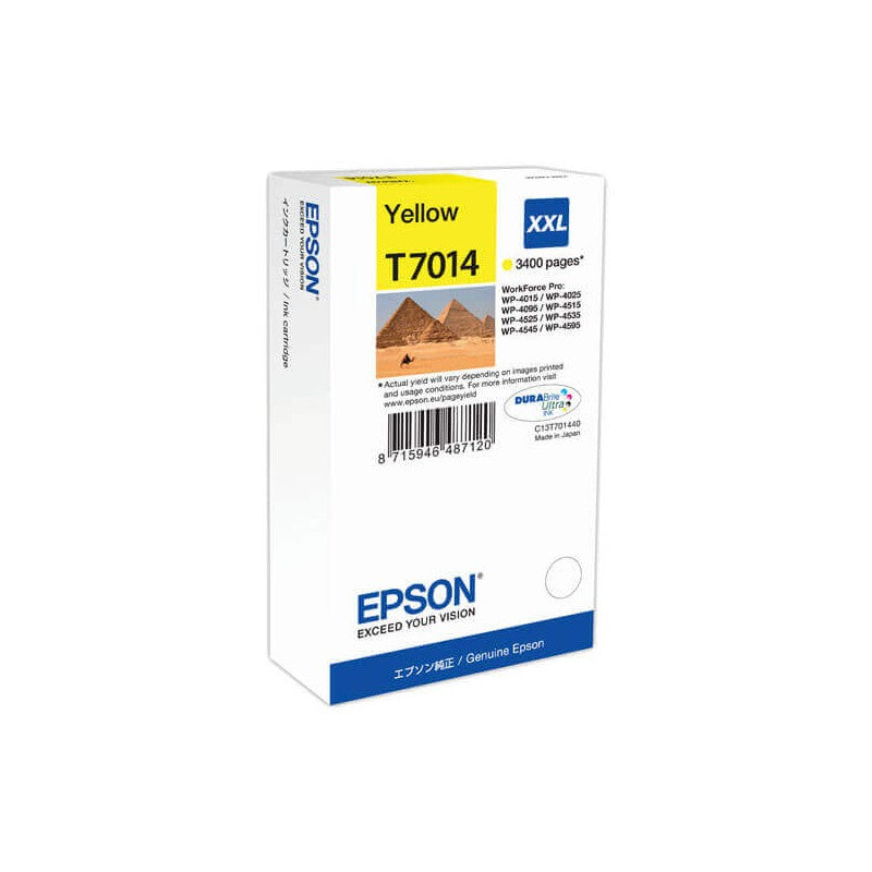 Epson C13T70144010 T7014 XXL Cartuccia Originale Y Yellow 3400 Pagine