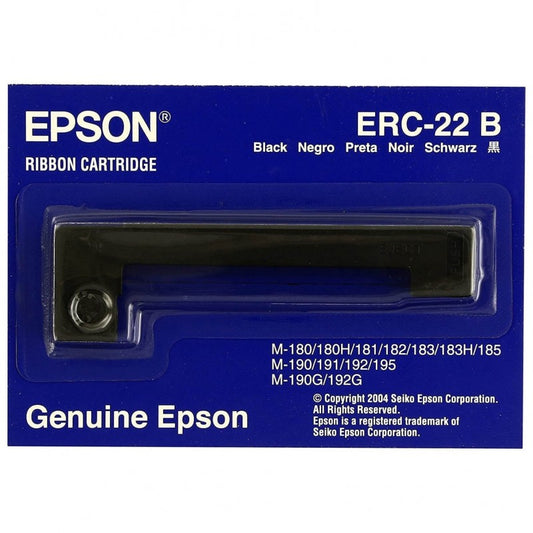 Epson C43S015358 S015358 15358 Nastro originale ERC22B ERC-22 Bk Nero