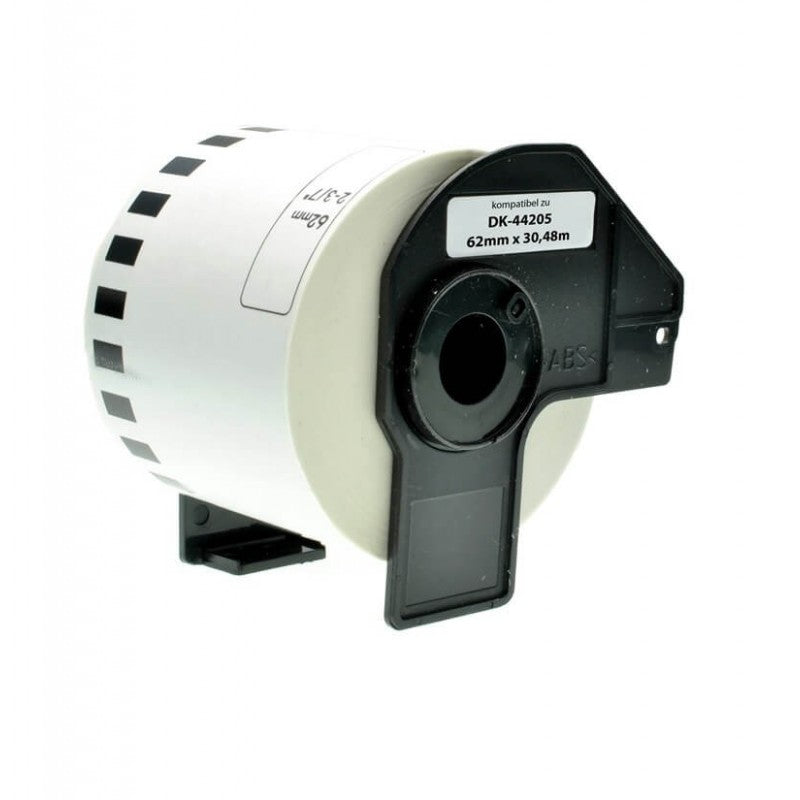 Brother DK-44205 Etichetta Adesiva In Carta Removibile Compatibile 62mm X 30,48 mt Con Supporto In Plastica