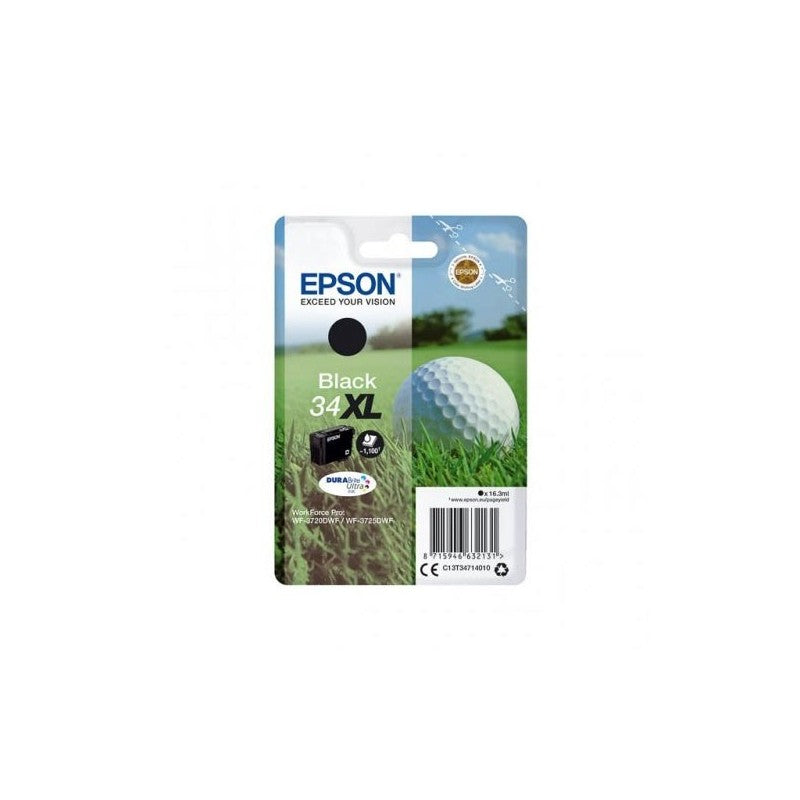 Epson C13T34714010 T3471 34XL Cartuccia Originale Bk Nero 1100 Pagine