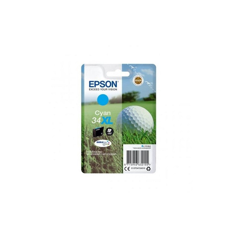 Epson C13T34724010 T3472 34XL Cartuccia Originale C Ciano 950 Pagine
