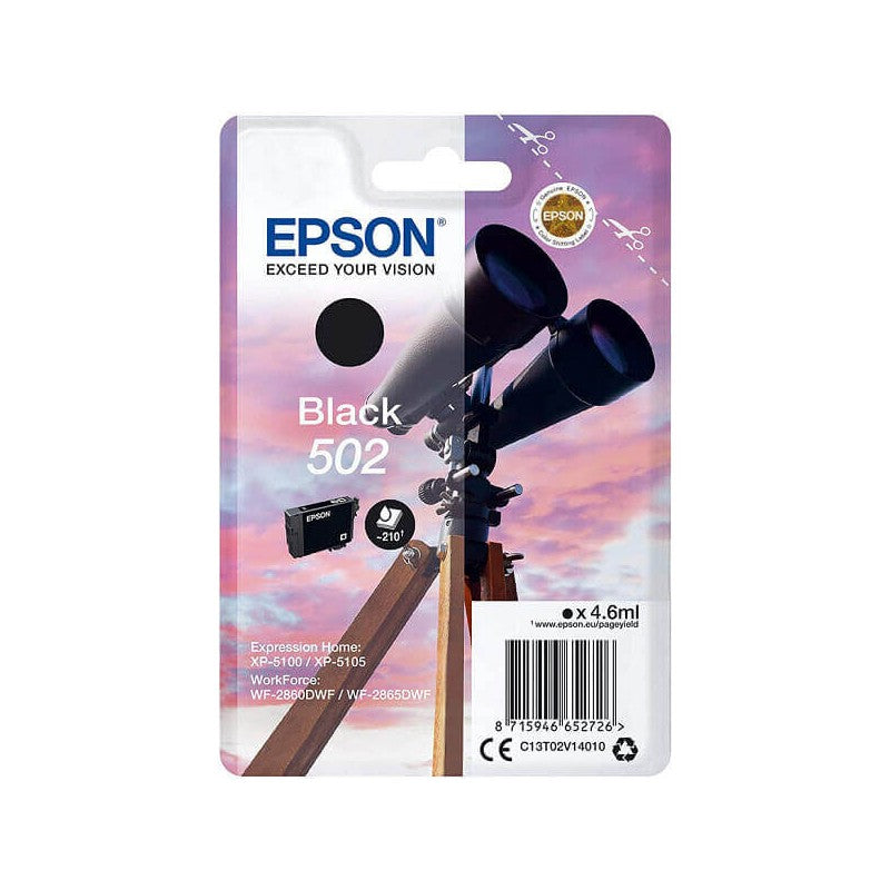 Epson C13T02V14010 502 Cartuccia Originale Bk Nero 210 Pagine