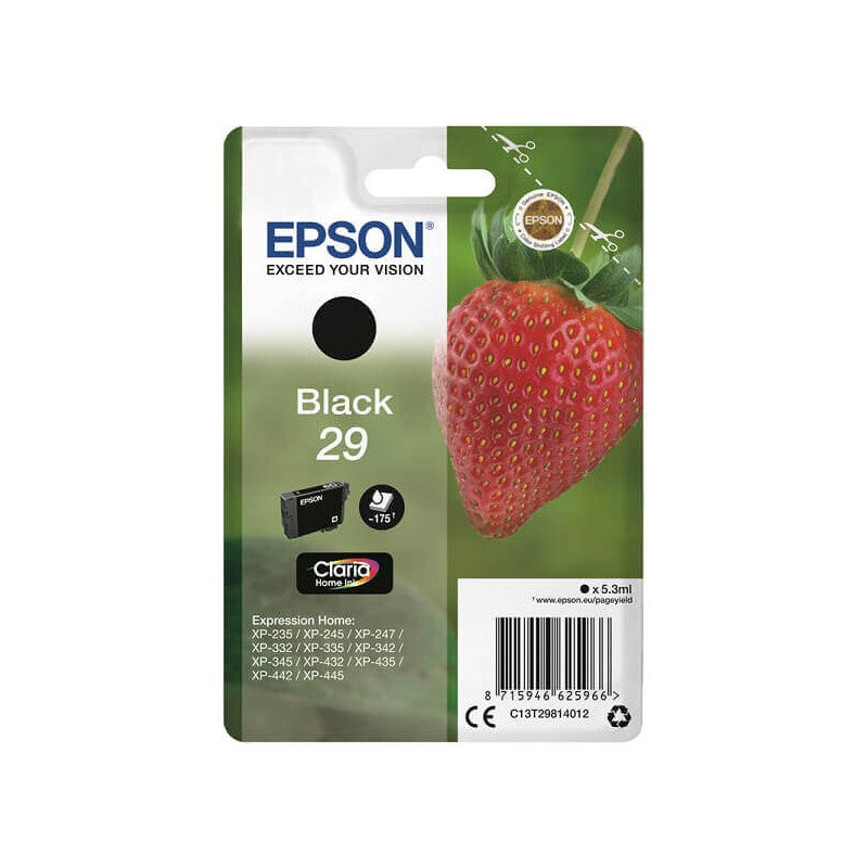 Epson C13T29814012 T2981 29 Cartuccia Originale Bk Nero 175 Pagine