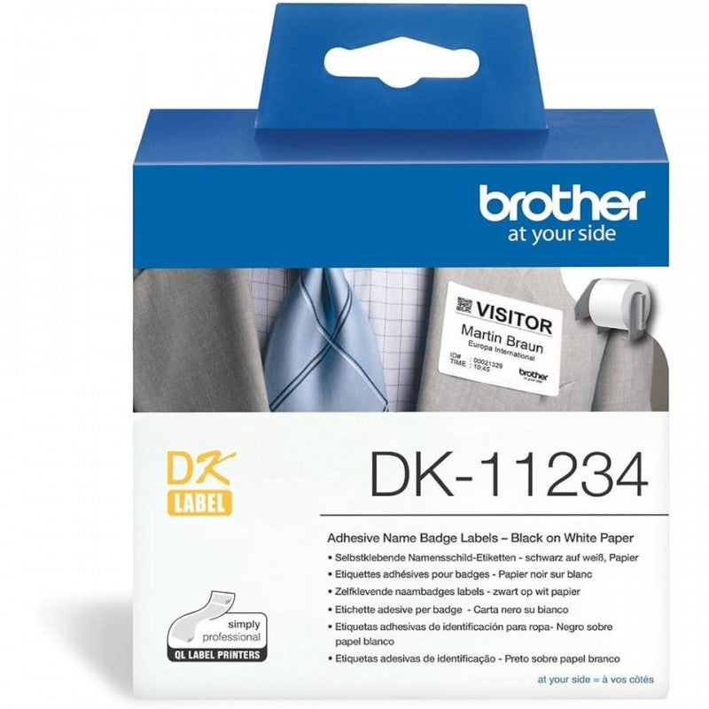 Brother DK-11234 Rotolo da 260 Etichette in Carta Originali 60mm x 86mm Nero su Bianco