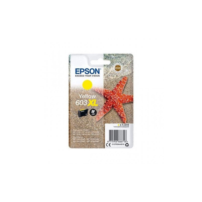 Epson C13T03A44010 603XL Cartuccia Originale Y Yellow 350 Pagine