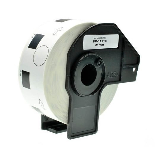 Brother DK-11218 1000 Etichette Adesive in Carta Compatibili mm 24 CIRCOLARI Con Supporto In Plastica