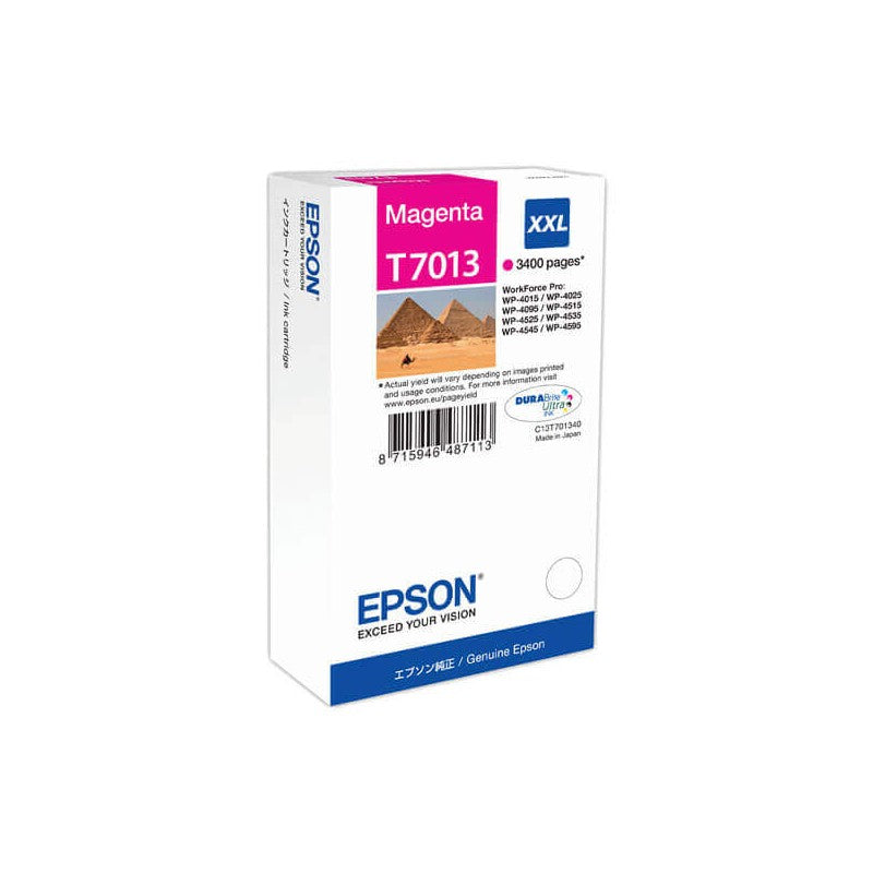 Epson C13T70134010 T7013 XXL Cartuccia Originale M Magenta 3400 Pagine
