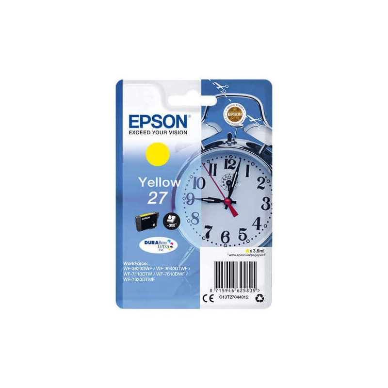 Epson C13T27044012 T2704 27 Cartuccia Originale Y Yellow 300 Pagine