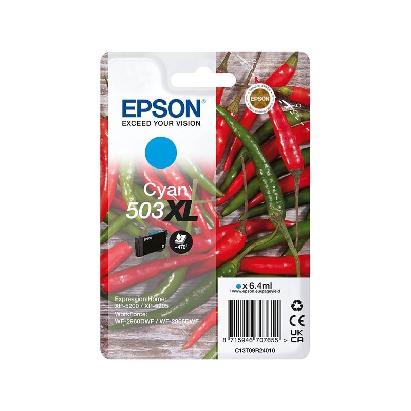 Epson C13T09R24010 503XL Cartuccia Originale C Ciano 470 Pagine