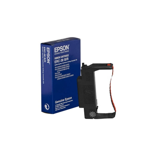 Epson C43S015376 S015376 15376 ERC38BR ERC-38 Nastro originale Bk Nero Rosso