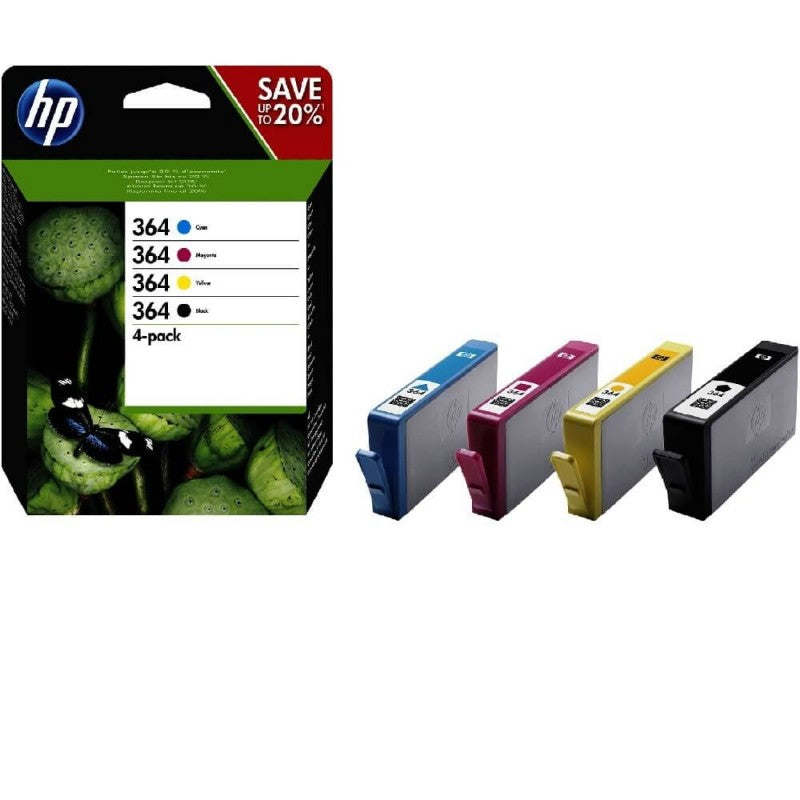 HP 364 N9J73AE Multipack 4 Cartucce Originali Bk C M Y
