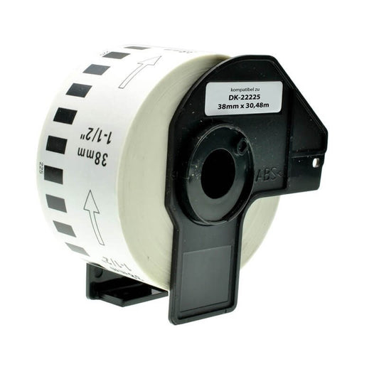Brother DK-22225 Etichetta Adesiva in Carta Compatibile 38mm X 30,48 mt Con Supporto In Plastica