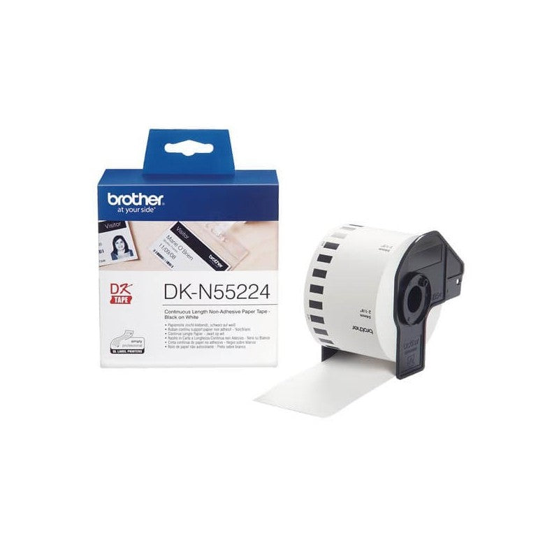 Brother DK-N55224 Rotolo di Carta non adesivo Originale 54mm x 30,48m Nero Bianco