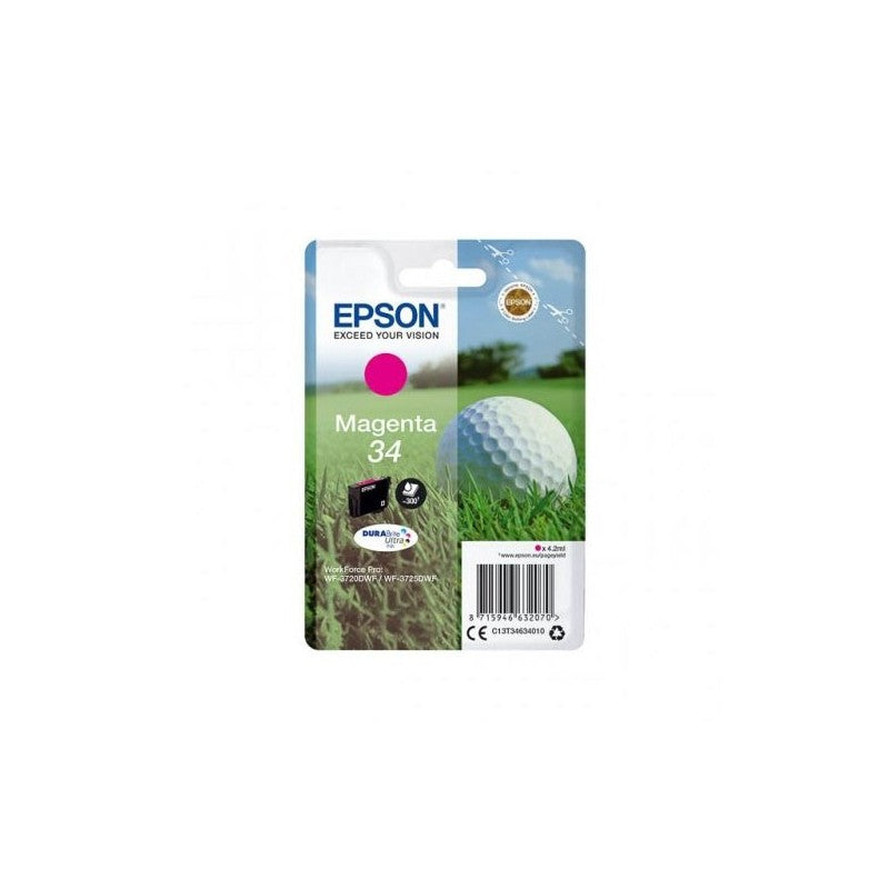 Epson C13T34634010 T3463 34 Cartuccia Originale M Magenta 300 Pagine