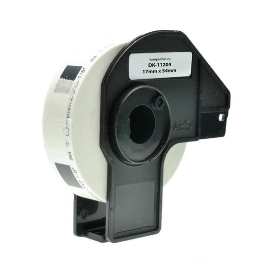 Brother DK-11204 400 Etichette Adesive in Carta Compatibili mm 17X54 Con Supporto In Plastica