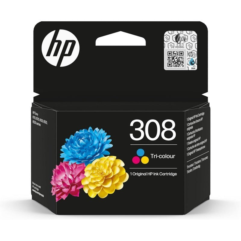 HP 7FP20UE 308 Cartuccia Originale COL Colore Tricomia 120 Pagine